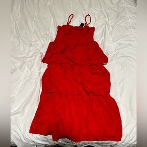 Midi dress with spaghetti straps